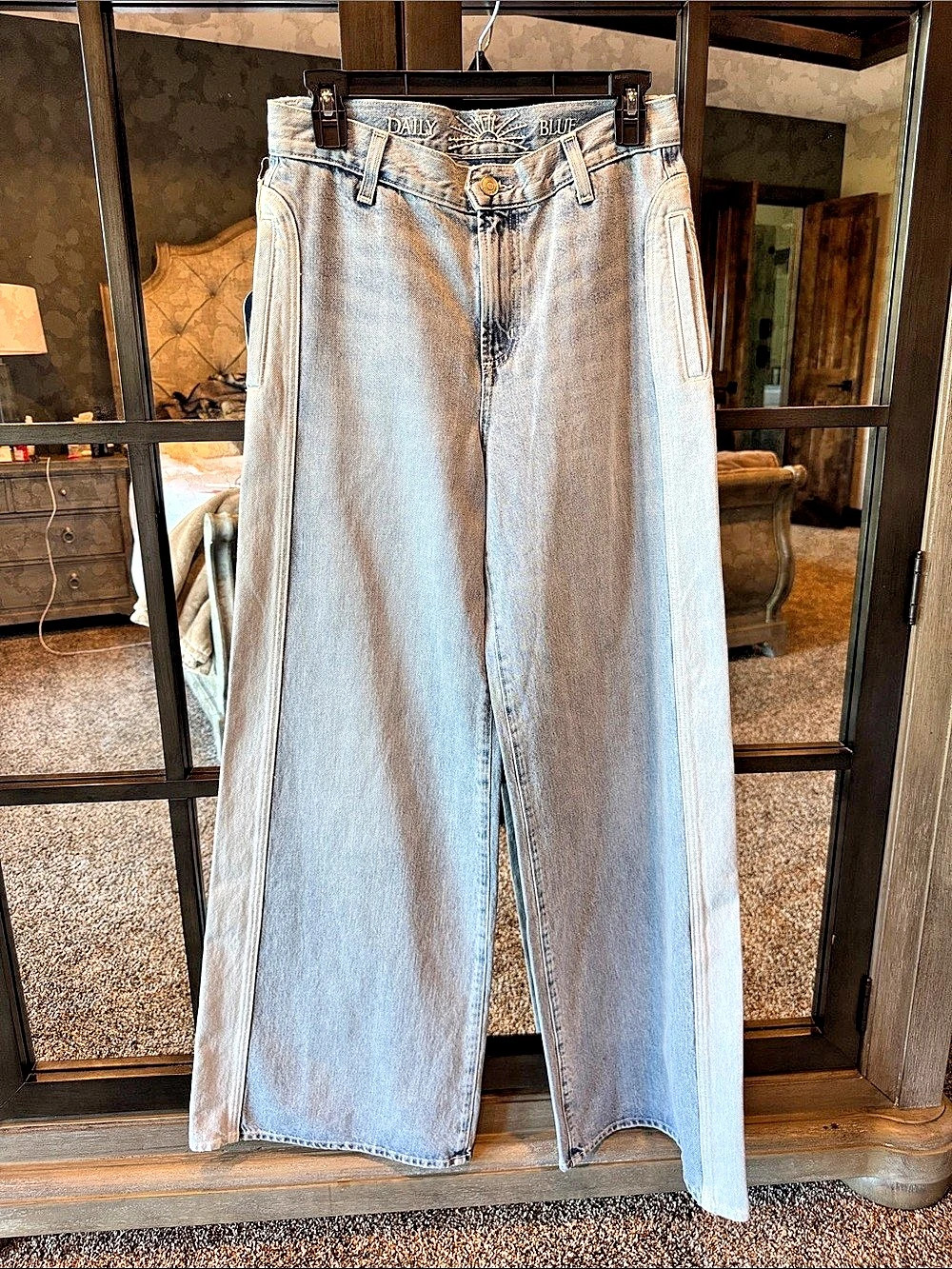 Daily Blue Easy Wide-Leg Jeans Blue Size 26